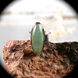 Siberian Cat Eye Nephrite Jade sterling silver ring