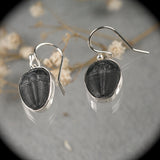 Trilobite Fossil sterling silver earrings