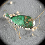 Variscite sterling silver pendant with inlaid bail