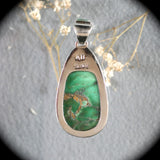 Variscite sterling silver pendant with inlaid bail