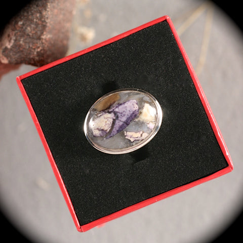 Bertrandite Tiffany stone Sterling silver ring