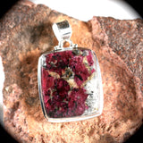 Eudialyte sterling silver pendant