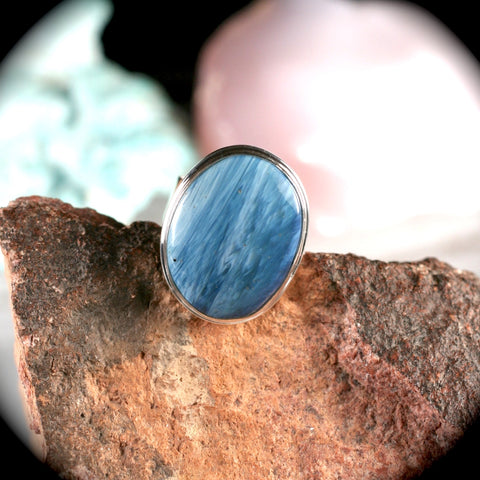 Swedish Blue gemstone sterling silver ring