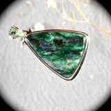 Fuchsite sterling silver pendant with inlaid bail