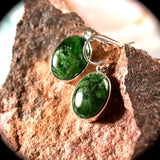 Chrome Diopside sterling silver earrings