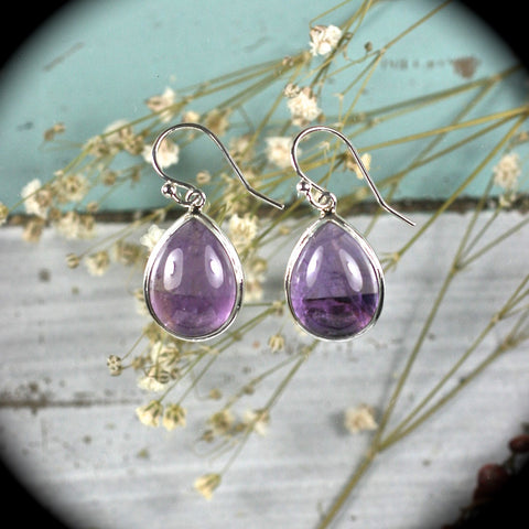 Amethyst sterling silver earrings