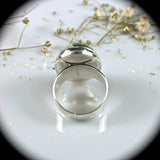 Opal after Serpentine gemstone sterling silver ring