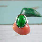 Jadeite sterling silver ring - Rusmineral cabochons&jewelry