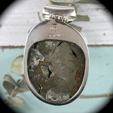 Ammonite Pyrite Drusy pendant with inlaid bail