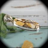 Brecciated Mookaite Jasper pendant w/inlaid bail - Rusmineral cabochons&jewelry - 3