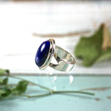 Lapis Lazuli sterling silver ring - Rusmineral cabochons&jewelry - 4