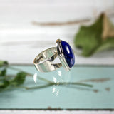 Lapis Lazuli sterling silver ring - Rusmineral cabochons&jewelry