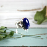 Lapis Lazuli sterling silver ring - Rusmineral cabochons&jewelry