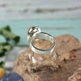 Gold in Quartz sterling silver ring - Rusmineral cabochons&jewelry