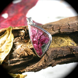 Eudialyte iridescent sterling silver pendant
