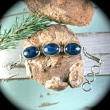 Blue Apatite sterling silver bracelet
