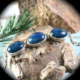 Blue Apatite sterling silver bracelet