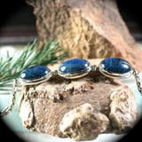 Blue Apatite sterling silver bracelet