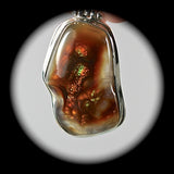 Fire Agate pendant with inlaid bail - Rusmineral cabochons&jewelry