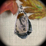 Dendritic Agate sterling silver pendant - Rusmineral cabochons&jewelry