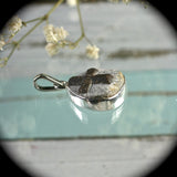 Cruciform twinned staurolite crystals sterling silver pendant
