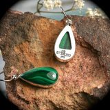 Malachite sterling silver earrings