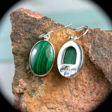 Malachite sterling silver earrings