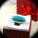 Amazonite sterling silver ring - Rusmineral cabochons&jewelry