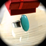 Amazonite sterling silver ring - Rusmineral cabochons&jewelry