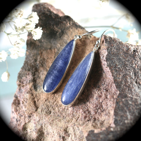 Blue Kyanite sterling silver earrings