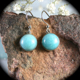 Amazonite sterling silver earrings