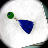 Lapis Lazuli sterling silver pendant with enameled bail - Rusmineral cabochons&jewelry