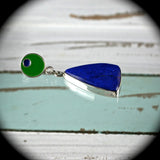 Lapis Lazuli sterling silver pendant with enameled bail - Rusmineral cabochons&jewelry
