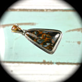 Pietersite sterling silver pendant with inlaid bail - Rusmineral cabochons&jewelry - 4