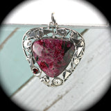 Eudialyte sterling silver pendant - Rusmineral cabochons&jewelry