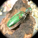 Variscite sterling silver pendant with inlaid bail