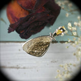 Pyrite Druzy sterling silver pendant - Rusmineral cabochons&jewelry - 4