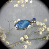 Swedish Blue pendant with inlaid bail