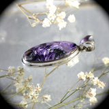 Charoite Sterling Silver pendant w/inlaid bail