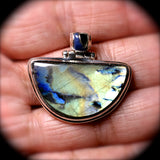 Spectrolite Sterling silver pendant with inlaid bail