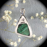 Fuchsite sterling silver pendant with inlaid bail