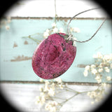 Two sides polished oval eudialyte pendant drilled - Rusmineral cabochons&jewelry - 2