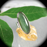 Siberian Cat Eye Nephrite Jade sterling silver ring