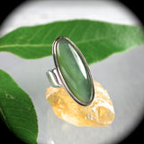 Siberian Cat Eye Nephrite Jade sterling silver ring