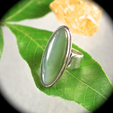 Siberian Cat Eye Nephrite Jade sterling silver ring