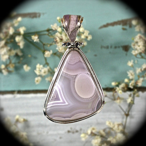Agate sterling silver pendant - Rusmineral cabochons&jewelry