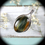 Tiger Eye  sterling silver pendant