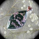 Ocean Jasper sterling silver pendant with inlaid bail