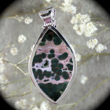 Ocean Jasper sterling silver pendant with inlaid bail