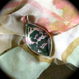 Ocean Jasper sterling silver pendant with inlaid bail